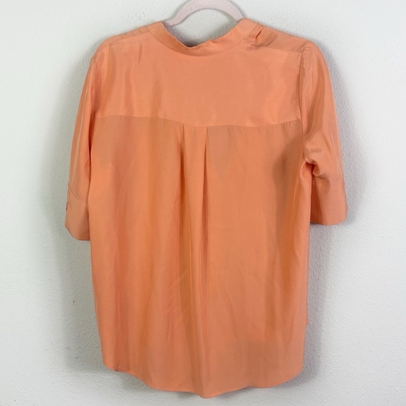 Lafayette Coral Orange Short Sleeve Button Down shirt size Medium - Picture 3 of 9